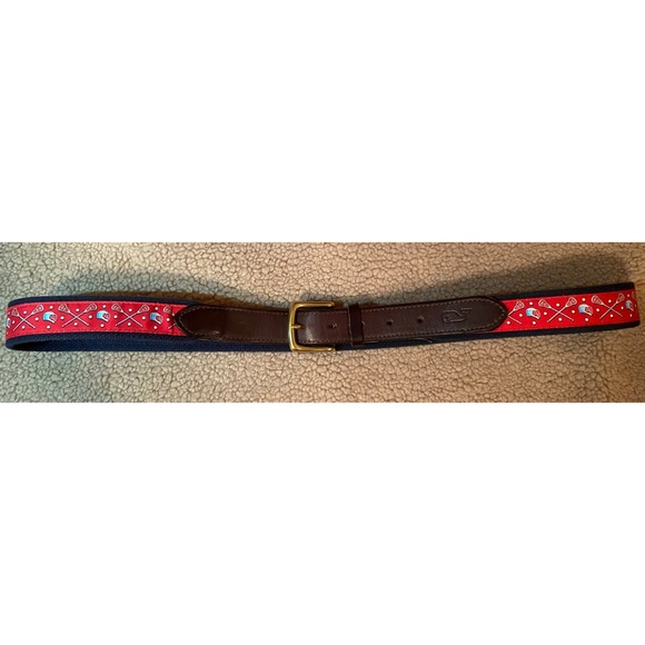 Vineyard Vines Men’s Lacrosse Canvas Club Belt - Picture 2 of 7